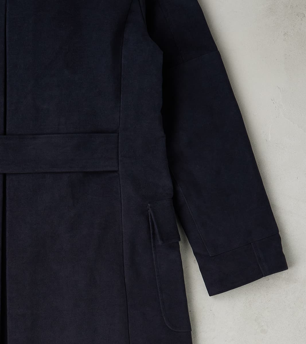English Cotton Moleskin Marcel Lassance Redingote Coat - Navy