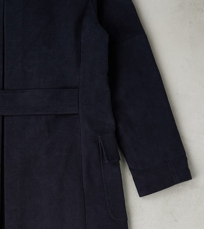 English Cotton Moleskin Marcel Lassance Redingote Coat - Navy