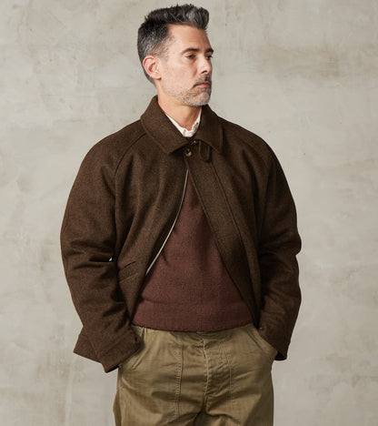 De Bonne Facture Austrian Wool Cloth Drivers Jacket - Chocolate Brown