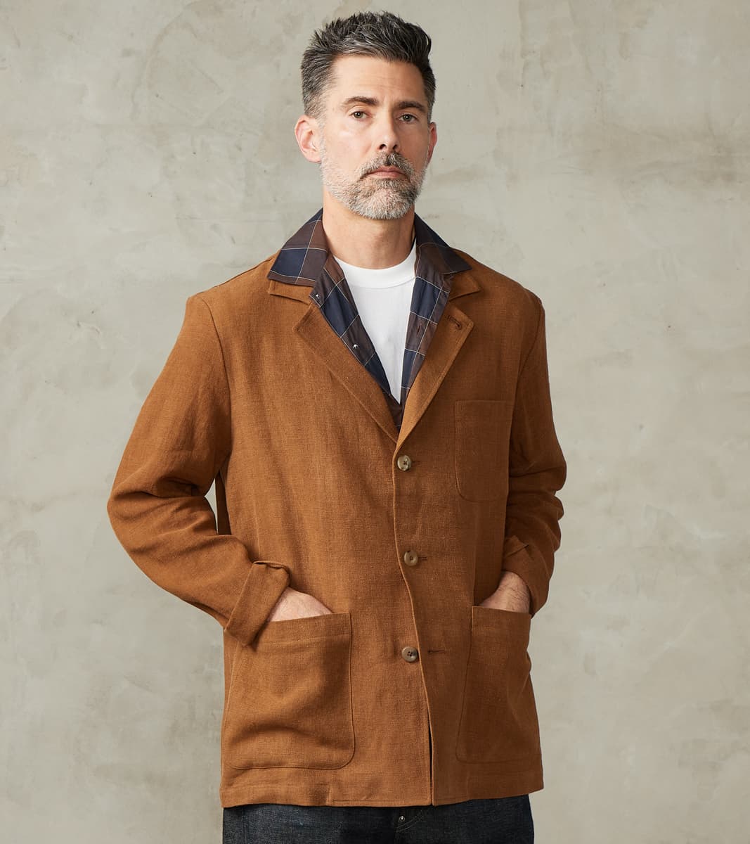 De Bonne Facture Belgium Linen & Wool Traveler Jacket - Cinnamon