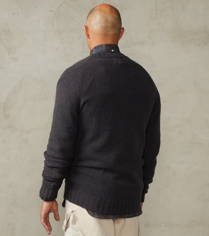 Italian Boucle Wool Student Cardigan - Storm Grey