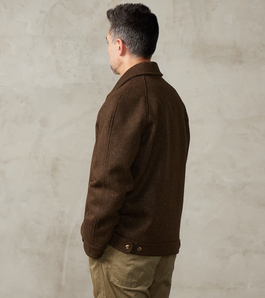 Austrian Wool Cloth Drivers Jacket - Chocolate Brown