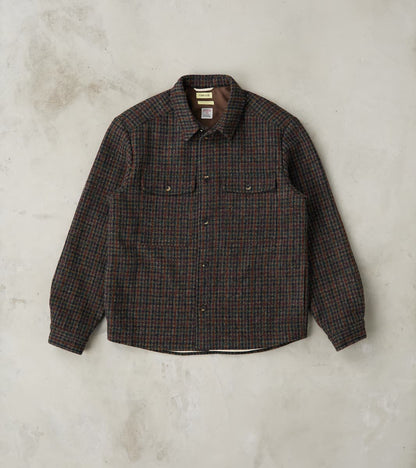 De Bonne Facture Harris Tweed Overshirt - Forest Navy Houndstooth Chec…