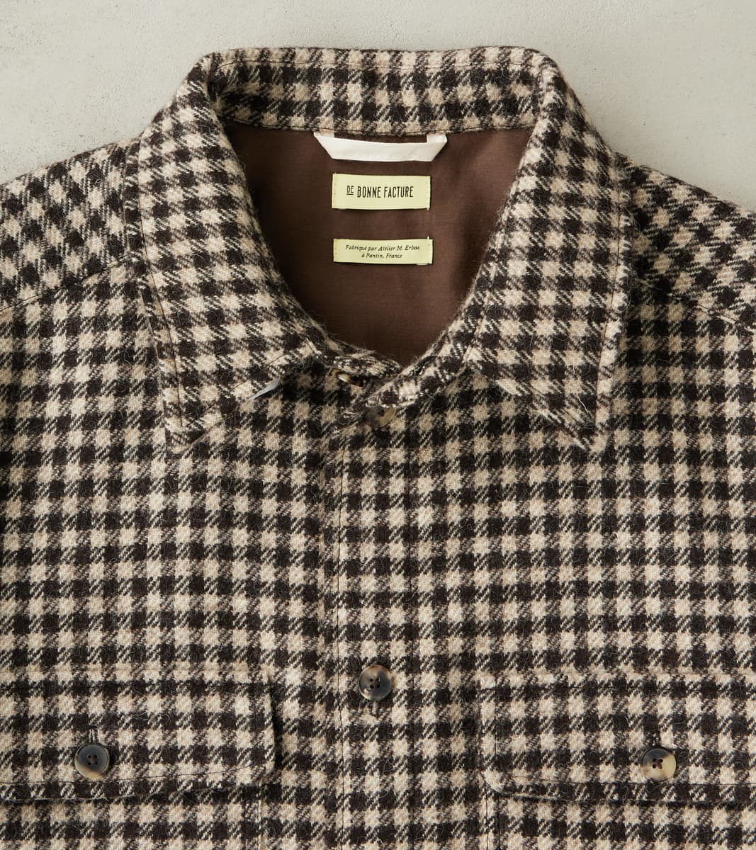 Sonsie Tweed Wool Overshirt - Undyed Check