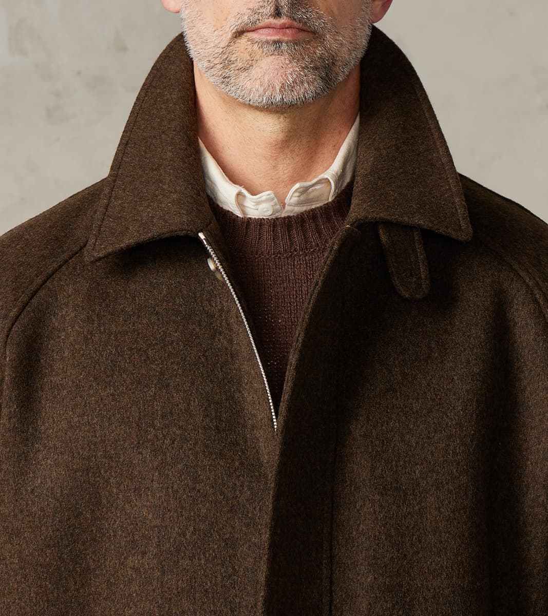 Austrian Wool Cloth Drivers Jacket - Chocolate Brown