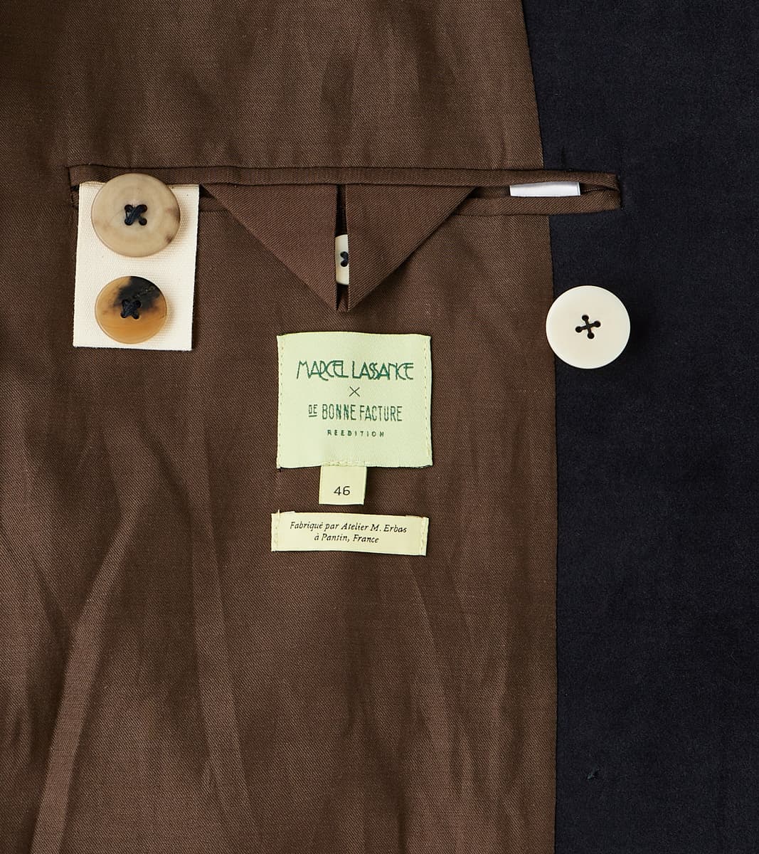 English Cotton Moleskin Marcel Lassance Redingote Coat - Navy