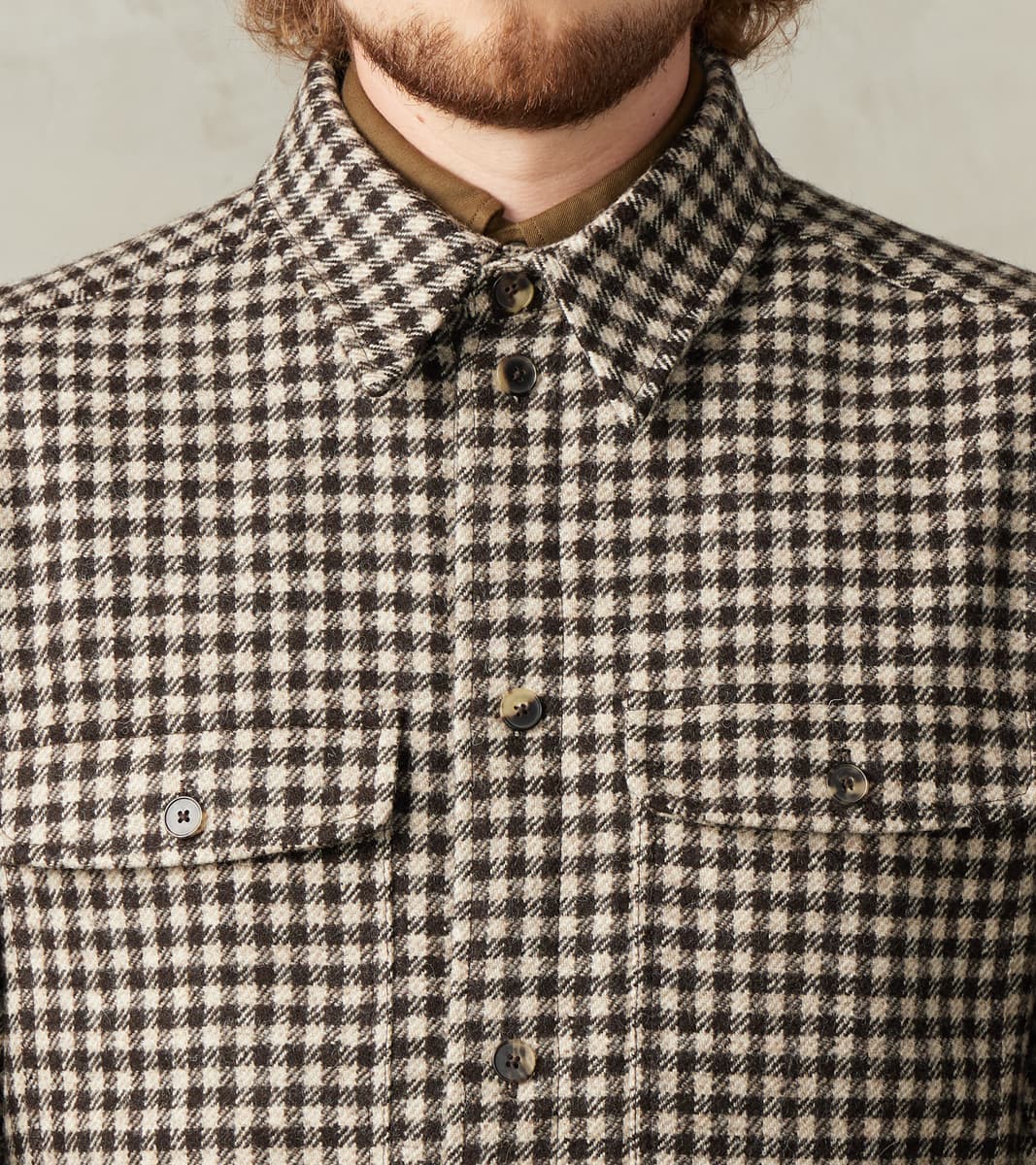 Sonsie Tweed Wool Overshirt - Undyed Check