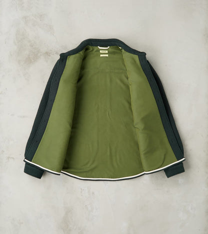 Italian Boiled Wool Overshirt - Blue Green