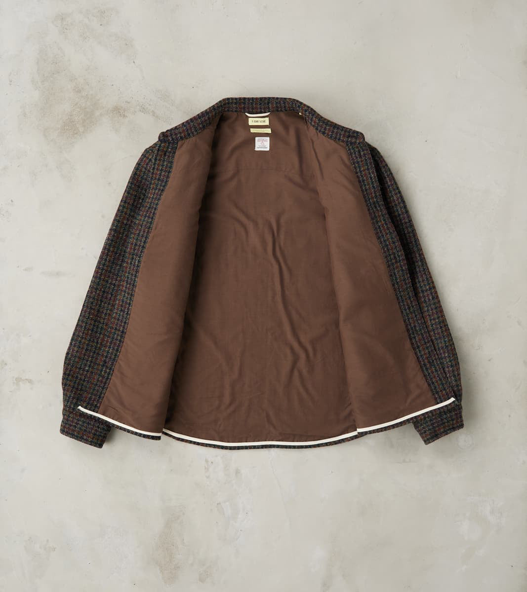 De Bonne Facture Harris Tweed Overshirt - Forest Navy Houndstooth
