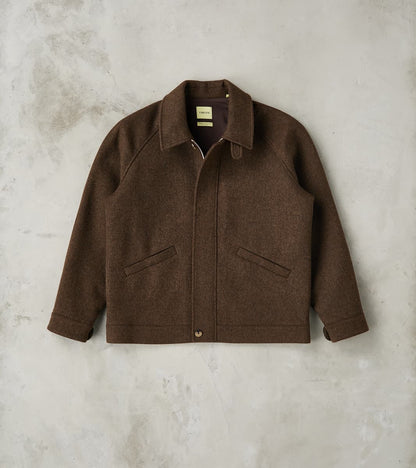 De Bonne Facture Austrian Wool Cloth Drivers Jacket - Chocolate Brown