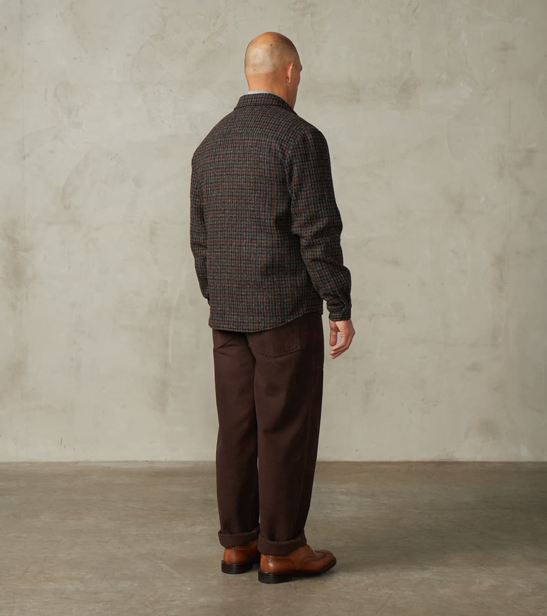 Harris Tweed Overshirt - Forest Navy Houndstooth Check