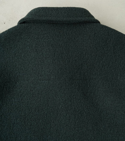 Italian Boiled Wool Overshirt - Blue Green