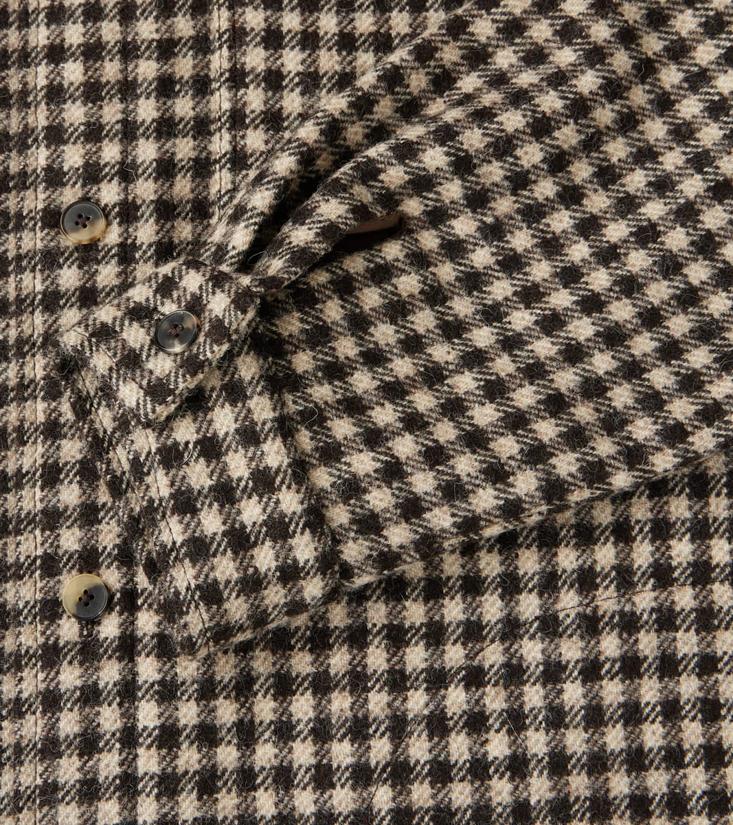 Sonsie Tweed Wool Overshirt - Undyed Check