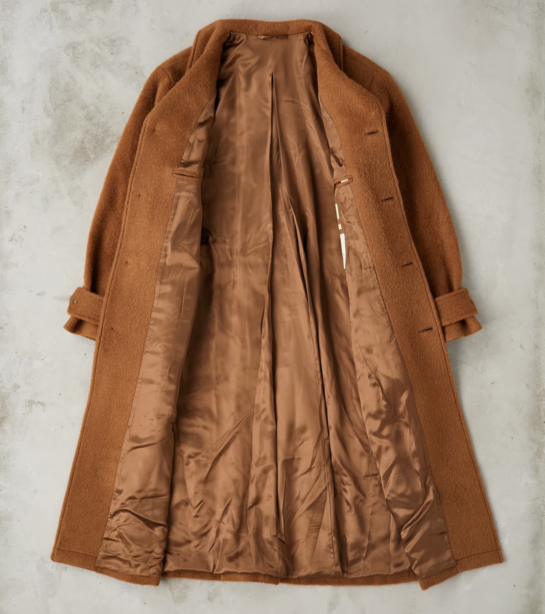 De Bonne Facture Italian Wool Alpaca Mohair Cloth Overcoat - Pecan