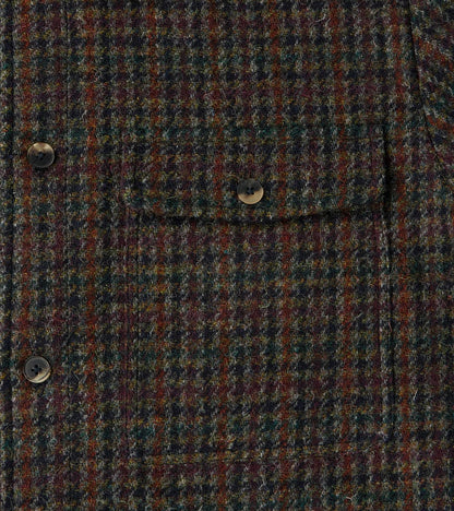 Harris Tweed Overshirt - Forest Navy Houndstooth Check
