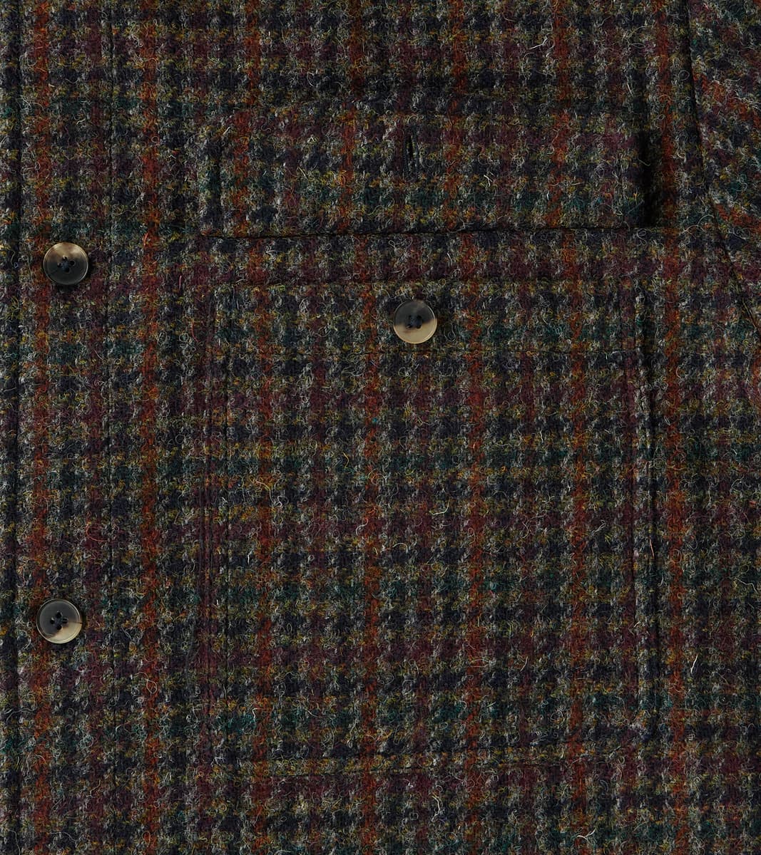 Harris Tweed Overshirt - Forest Navy Houndstooth Check