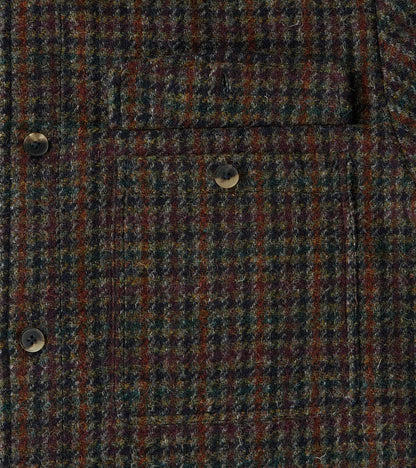 Harris Tweed Overshirt - Forest Navy Houndstooth Check