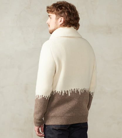 French Merino Wool Jacquard Zipped Sweater - Goat & Tree