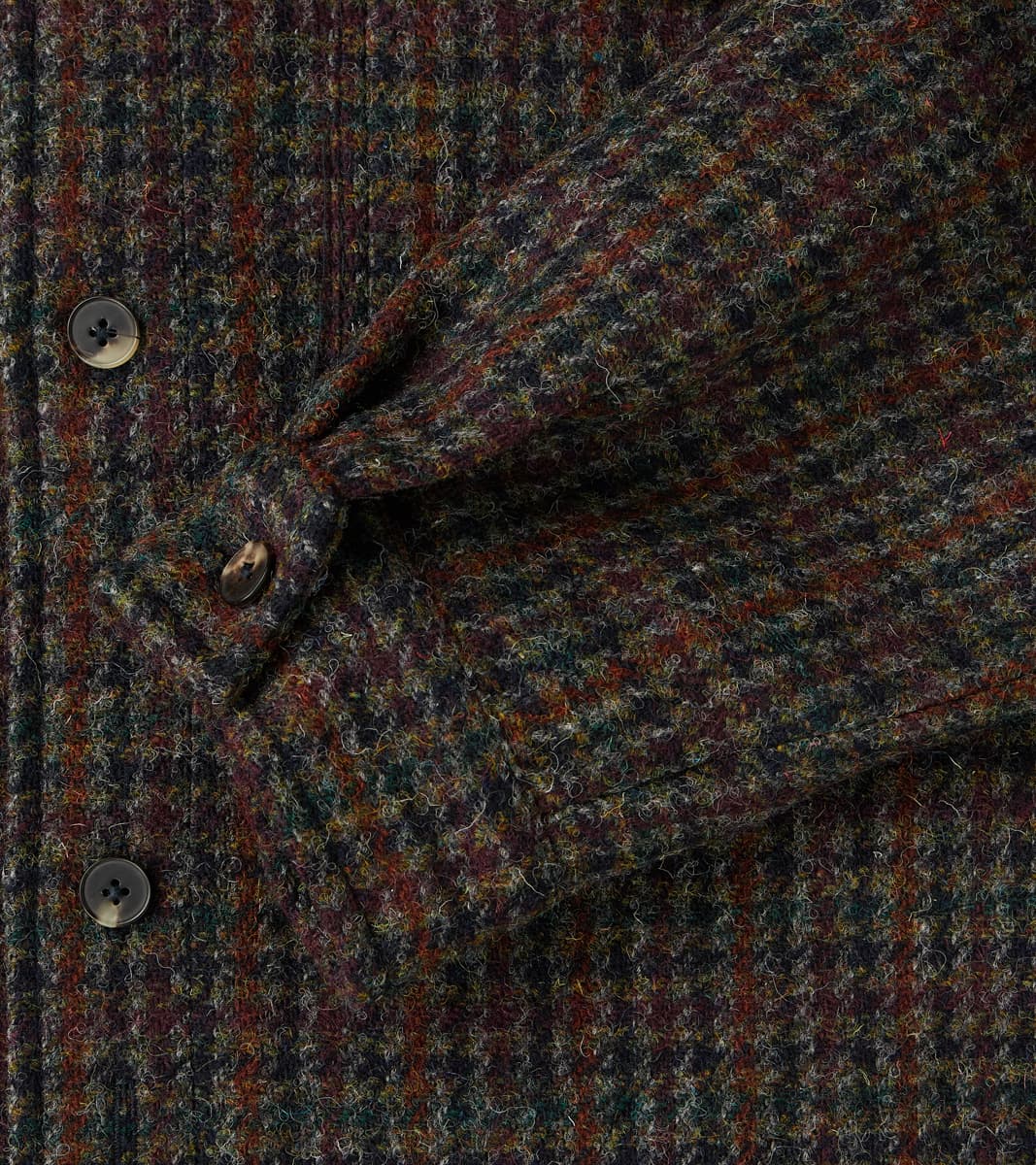 De Bonne Facture Harris Tweed Overshirt - Forest Navy Houndstooth