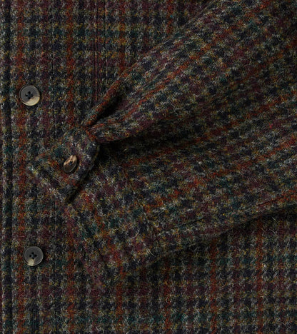 Harris Tweed Overshirt - Forest Navy Houndstooth Check