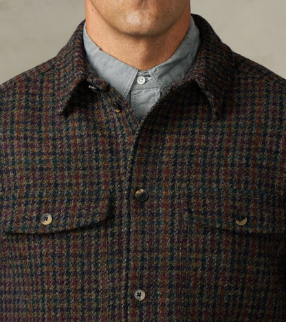 Harris Tweed Overshirt - Forest Navy Houndstooth Check