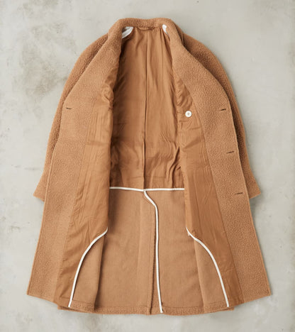 Italian Camelhair Ratine Cloth Grandad Trench Coat - Undyed