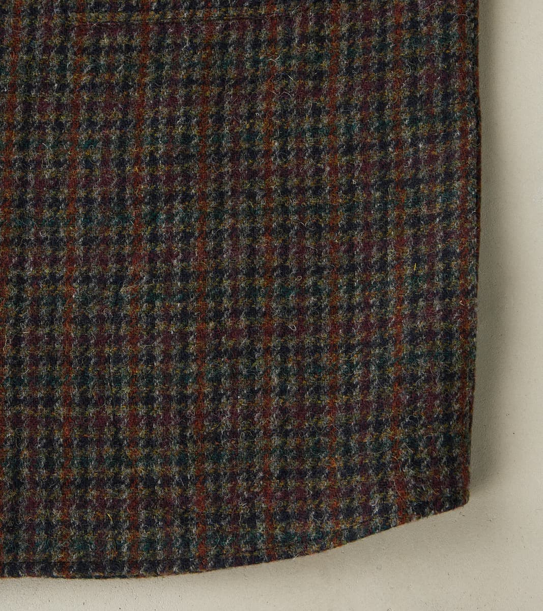 Harris Tweed Overshirt - Forest Navy Houndstooth Check