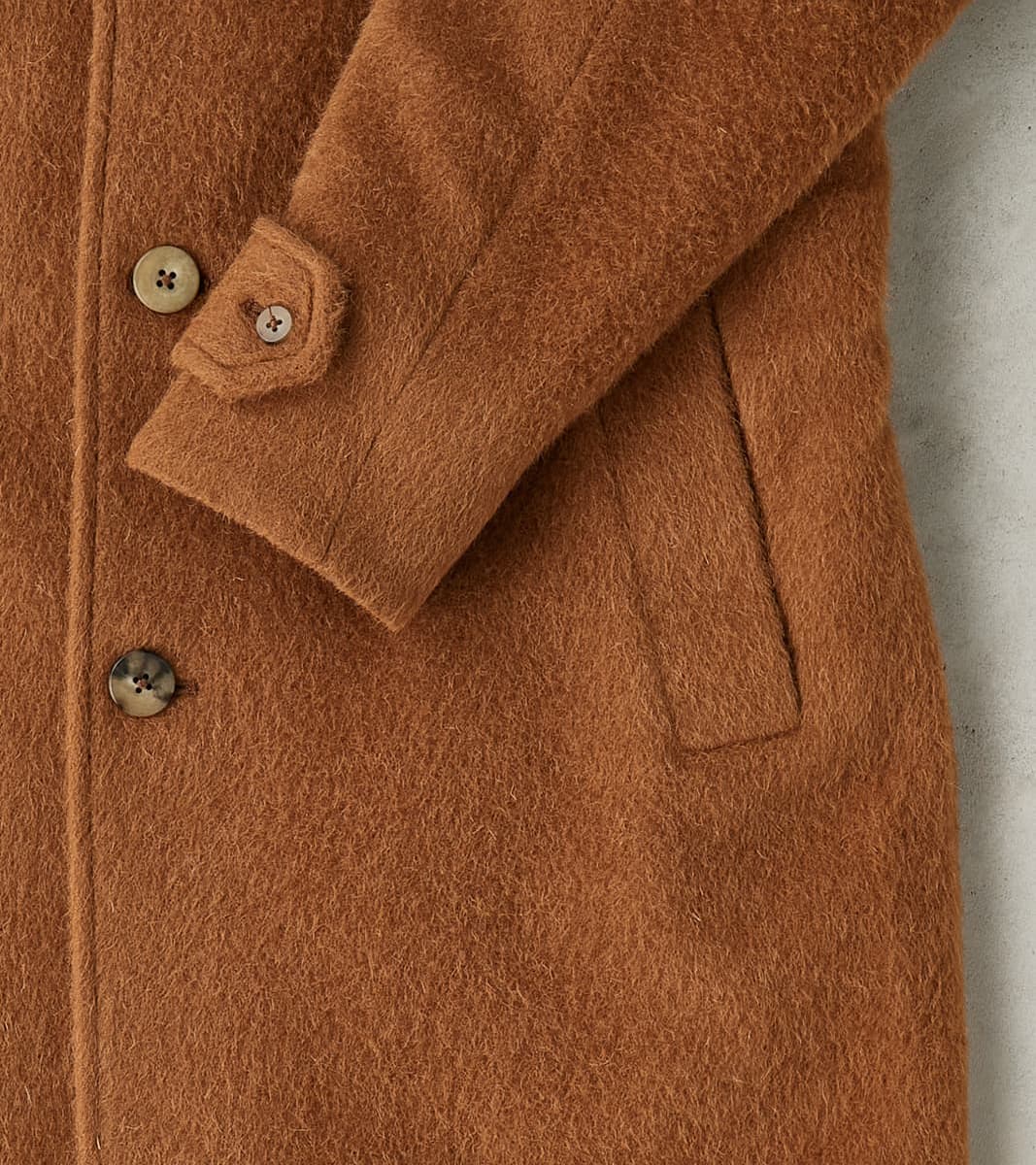 De Bonne Facture Italian Wool Alpaca Mohair Cloth Overcoat - Pecan