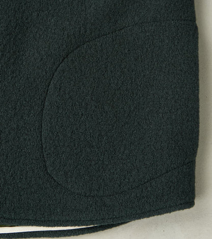 Italian Boiled Wool Overshirt - Blue Green