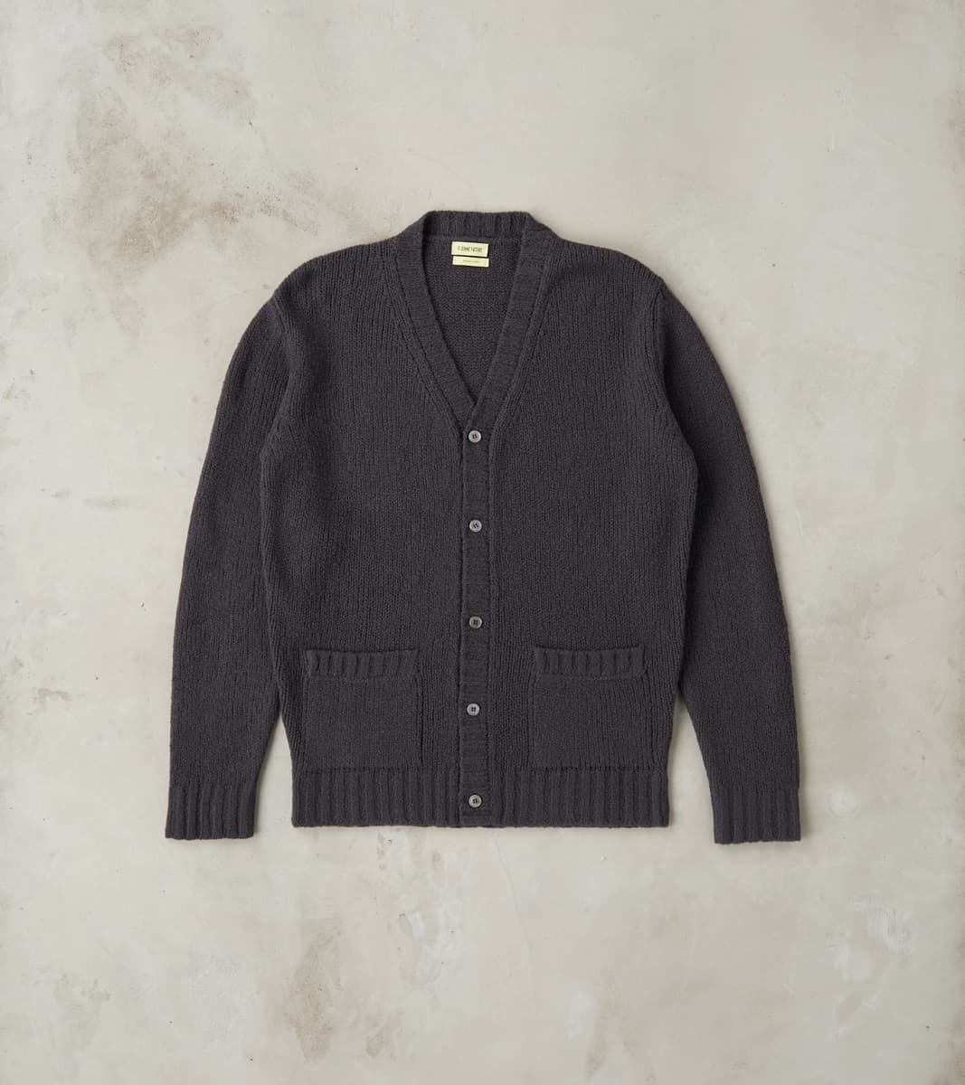 De Bonne Facture Italian Boucle Wool Student Cardigan - Storm Grey