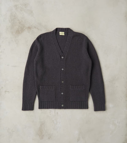 De Bonne Facture Italian Boucle Wool Student Cardigan - Storm Grey
