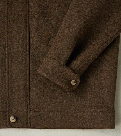 Austrian Wool Cloth Drivers Jacket - Chocolate Brown