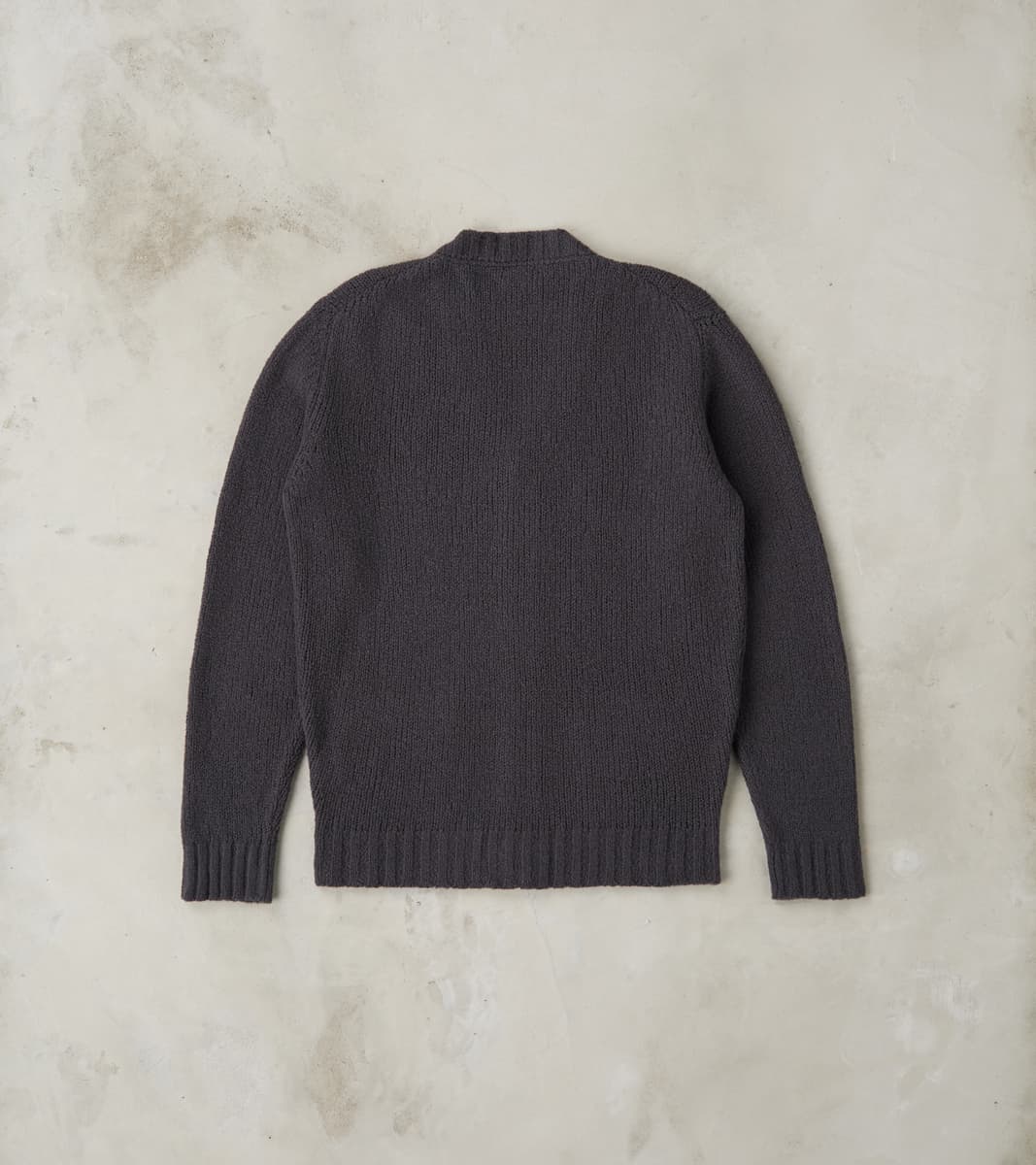 Italian Boucle Wool Student Cardigan - Storm Grey