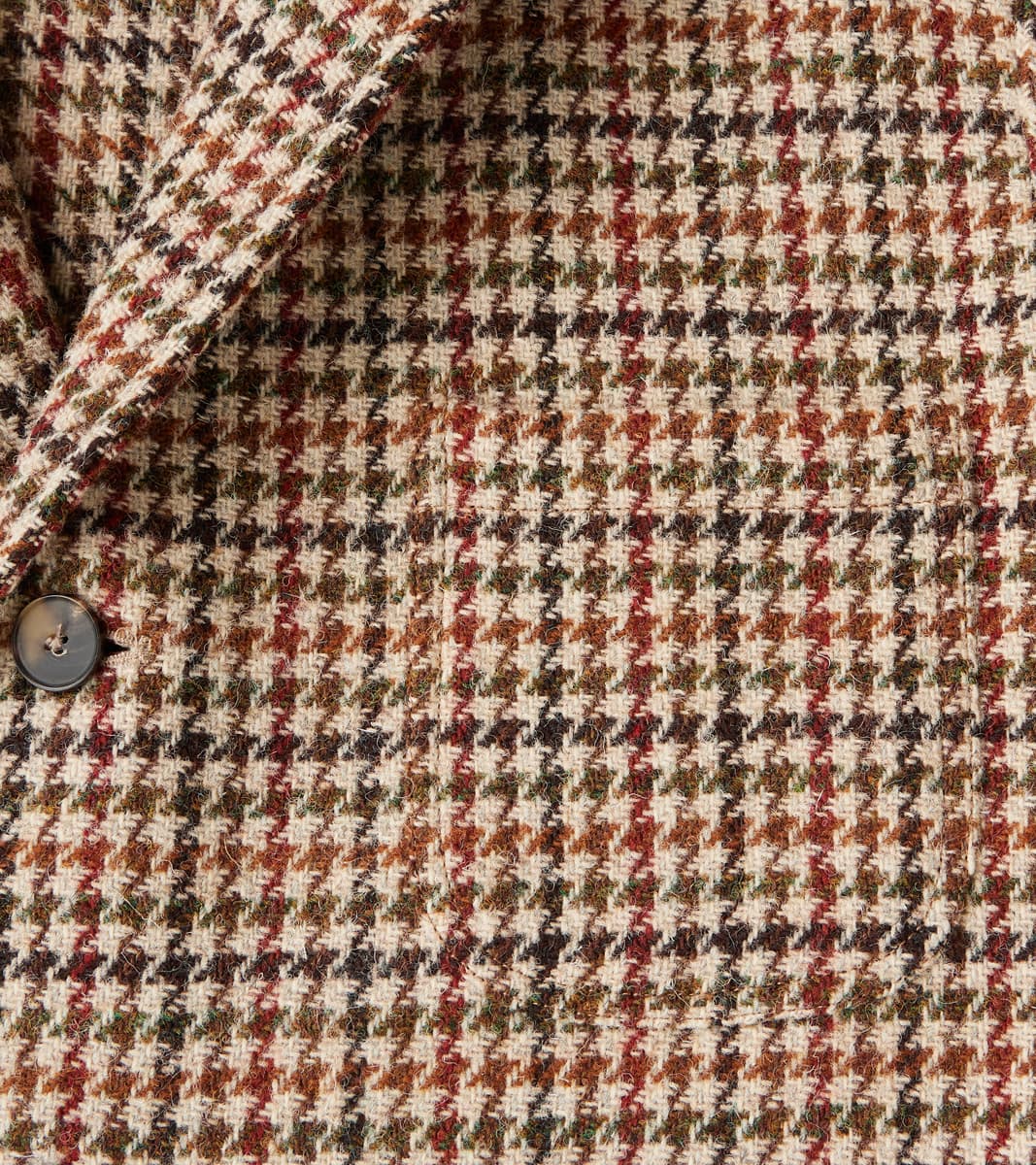 Harris Tweed Geography Teacher Jacket - Brick Red Houndstooth