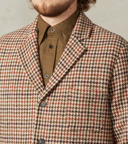 Harris Tweed Geography Teacher Jacket - Brick Red Houndstooth