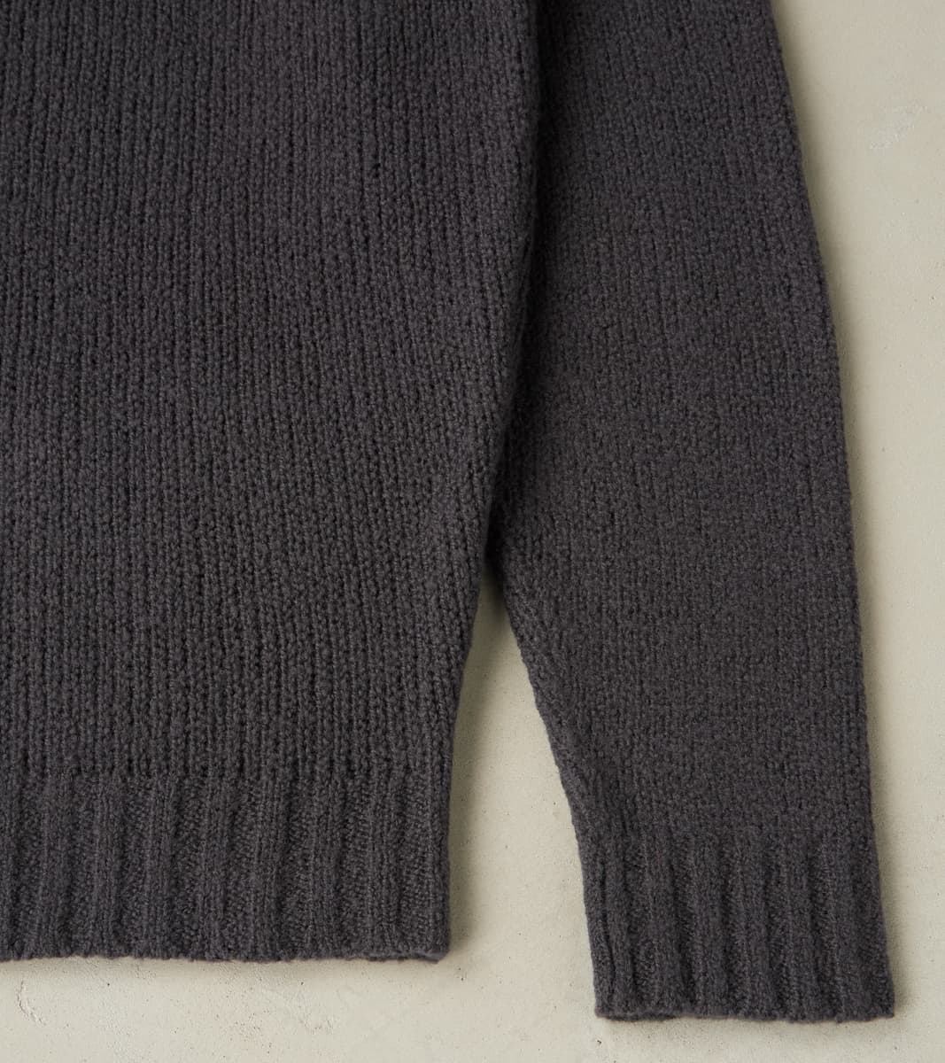 Italian Boucle Wool Student Cardigan - Storm Grey