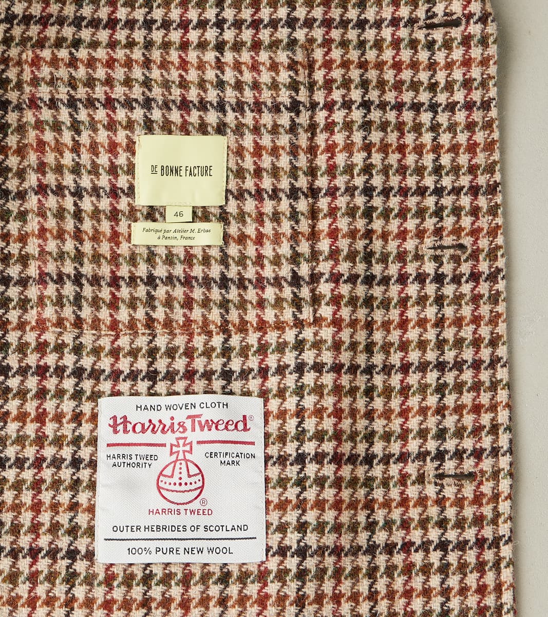 Harris Tweed Geography Teacher Jacket - Brick Red Houndstooth