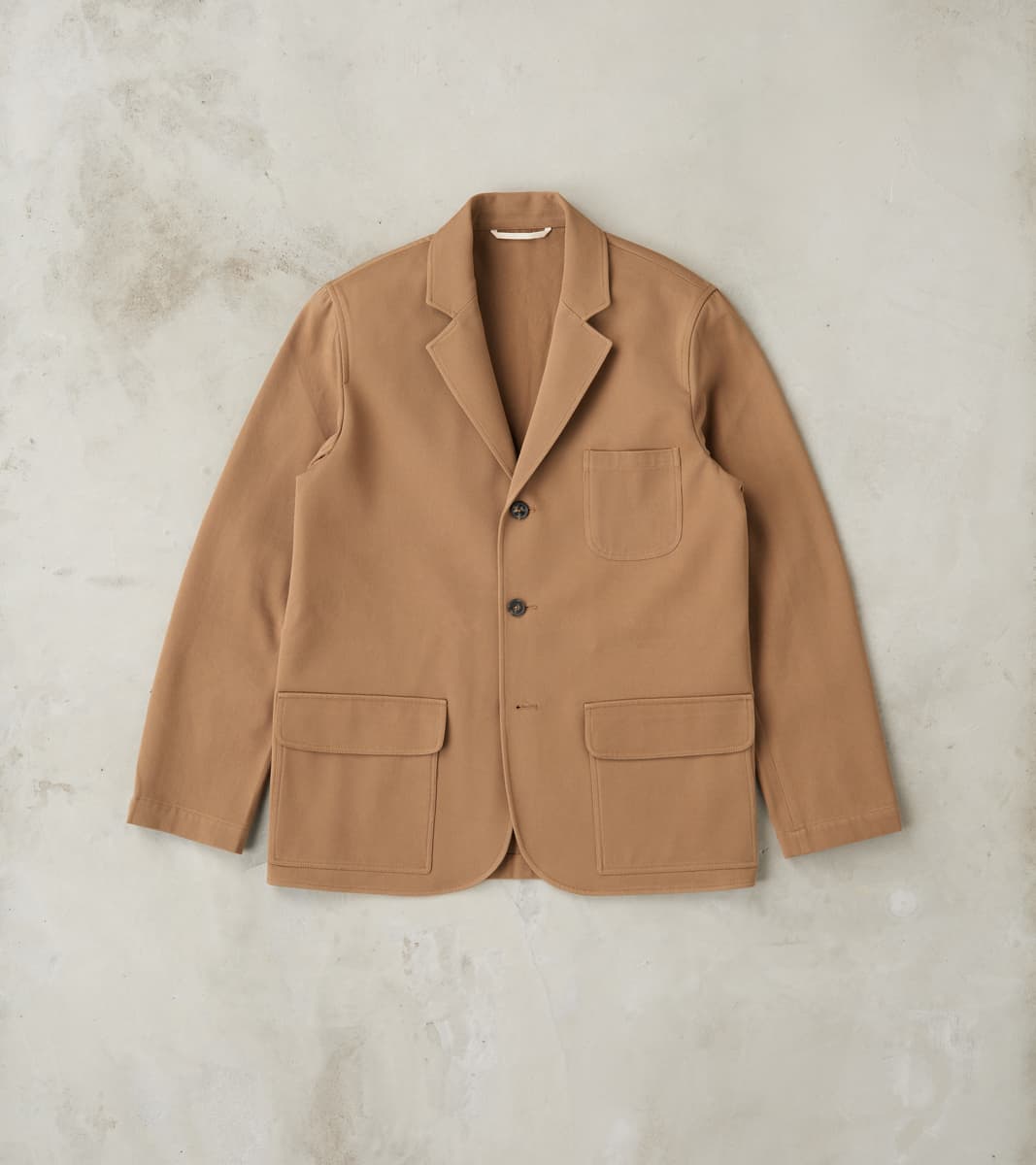 Natural Plant Dyed Italian Twill Geography Teacher Jacket - Coffee