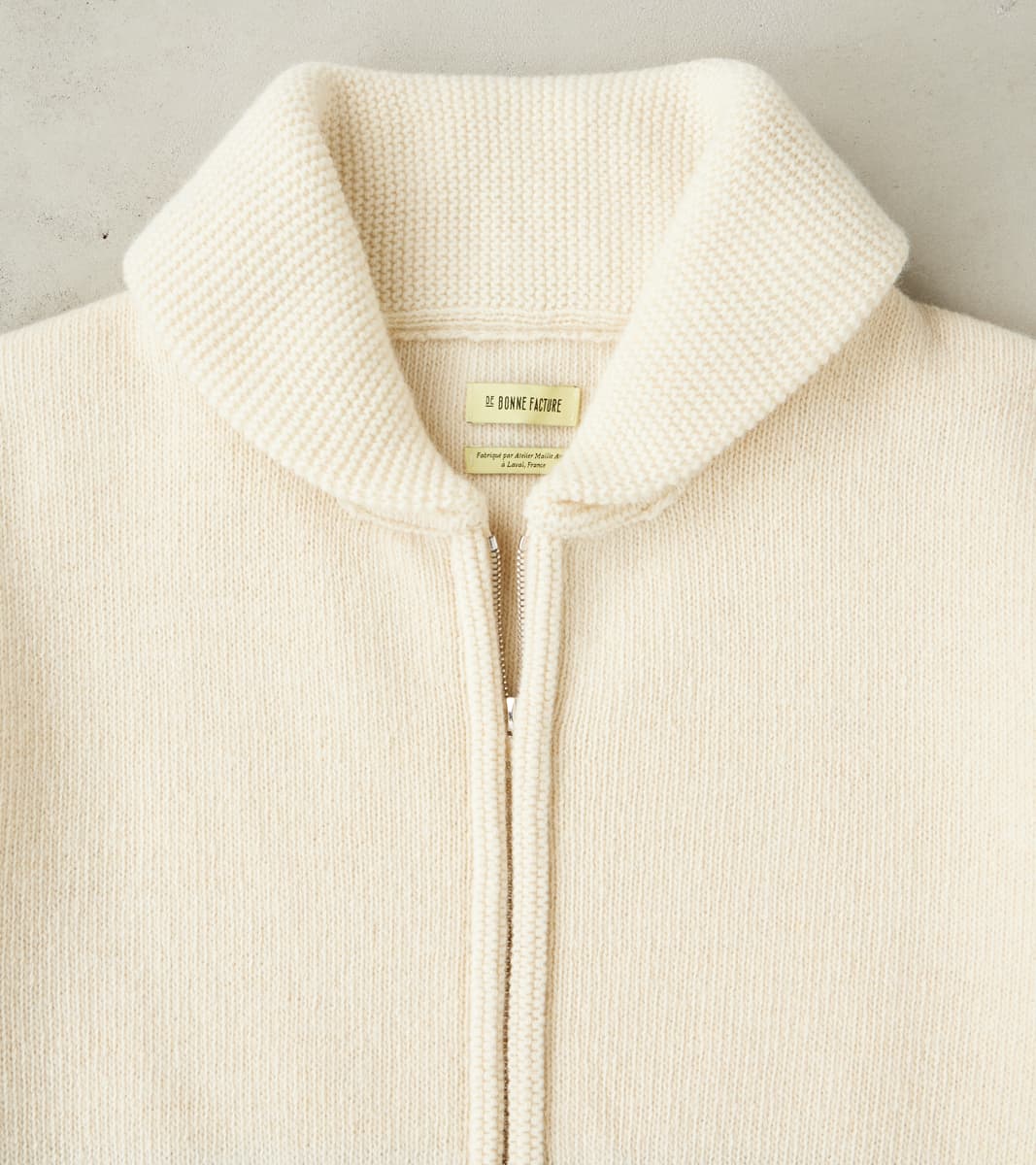 French Merino Wool Jacquard Zipped Sweater - Goat & Tree