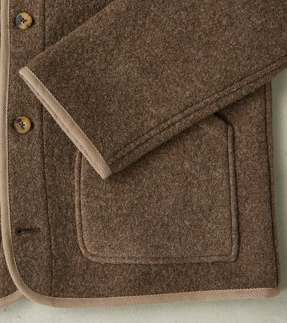 Italian Boiled Wool Alpine Jacket - Ash Brown