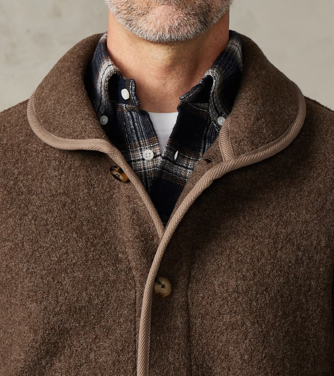 Italian Boiled Wool Alpine Jacket - Ash Brown
