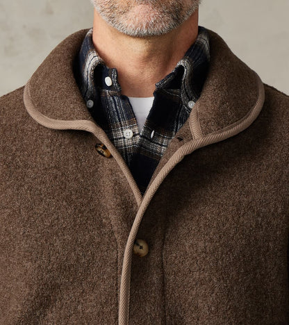 Italian Boiled Wool Alpine Jacket - Ash Brown