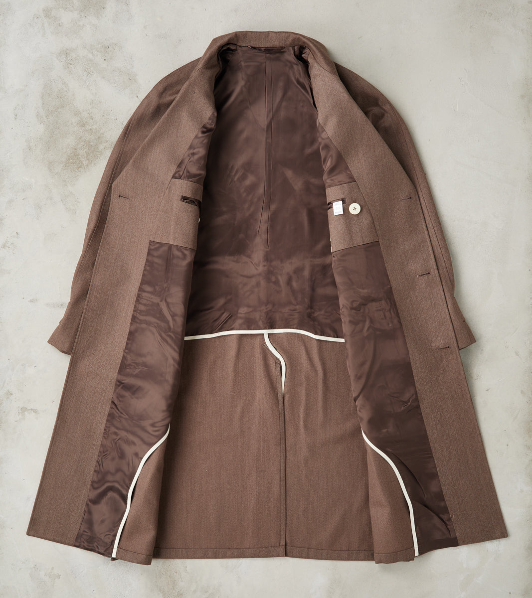 De Bonne Facture English Wool & Cotton Covert Cloth Grandad Trench
