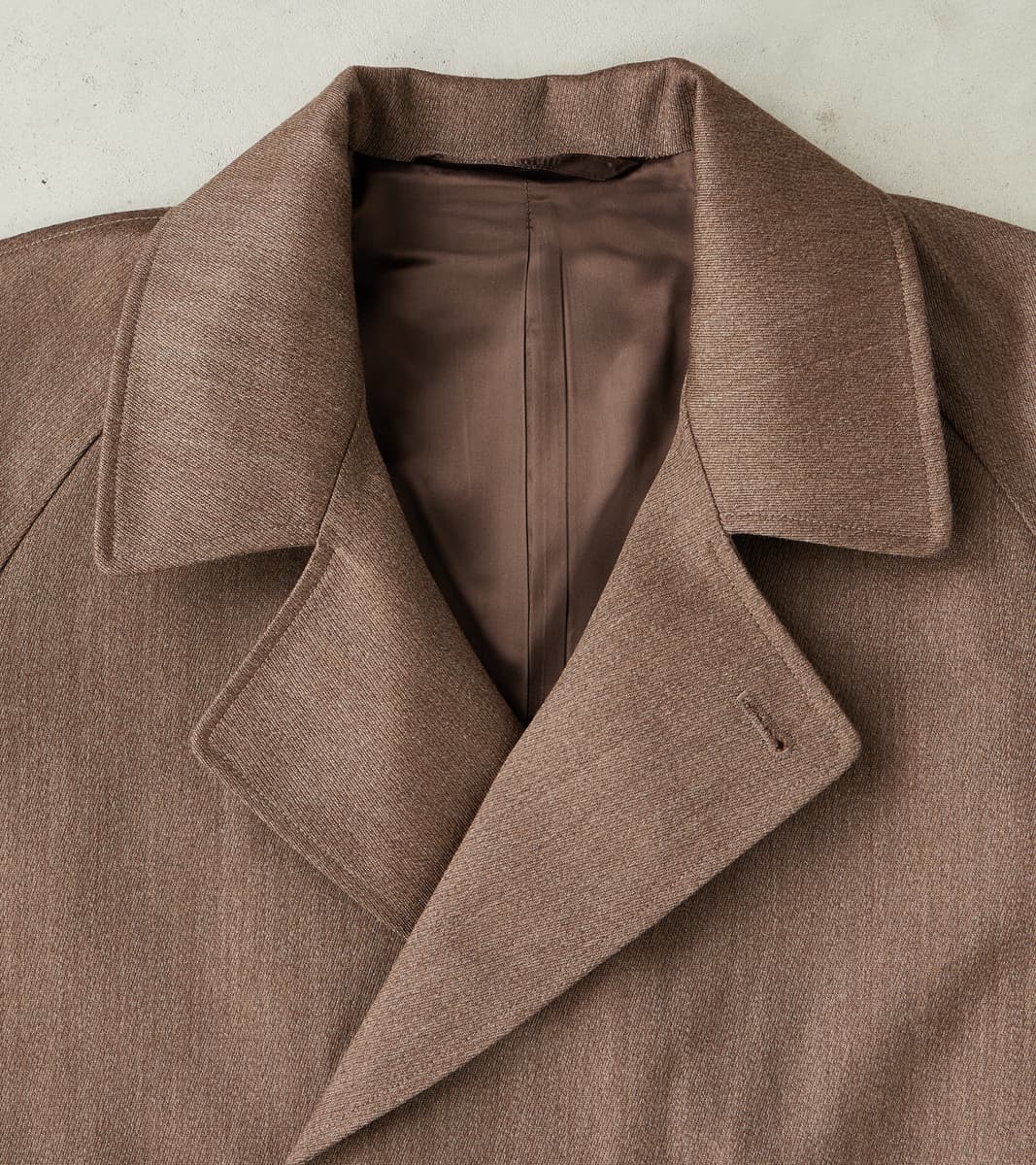 De Bonne Facture English Wool & Cotton Covert Cloth Grandad Trench