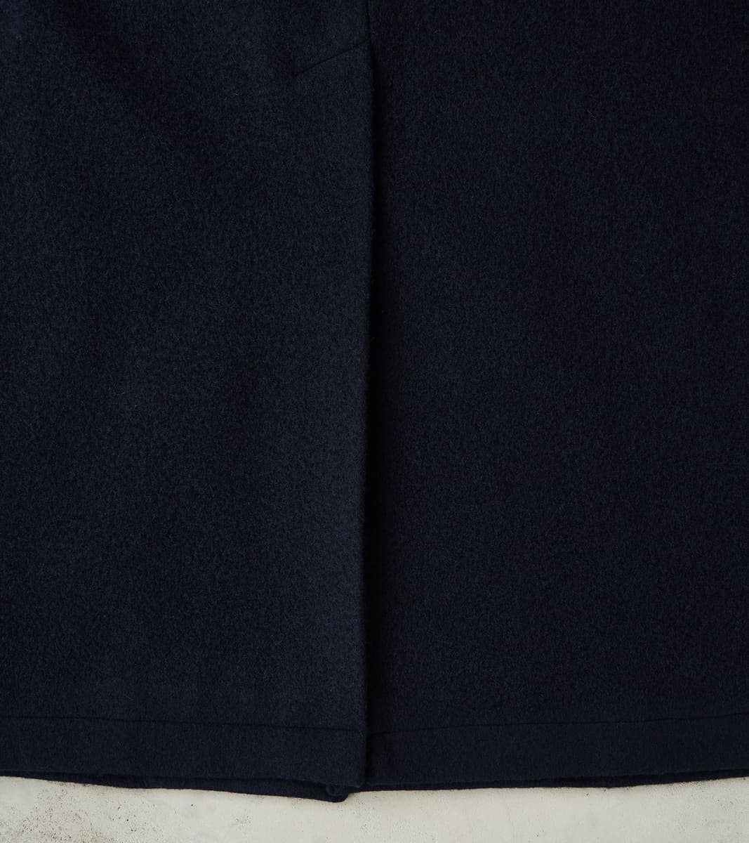 Italian Ratine Camelhair Wool Cloth Writers Coat - Navy