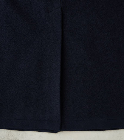 Italian Ratine Camelhair Wool Cloth Writers Coat - Navy