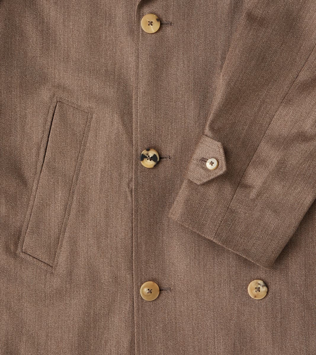 De Bonne Facture English Wool & Cotton Covert Cloth Grandad Trench