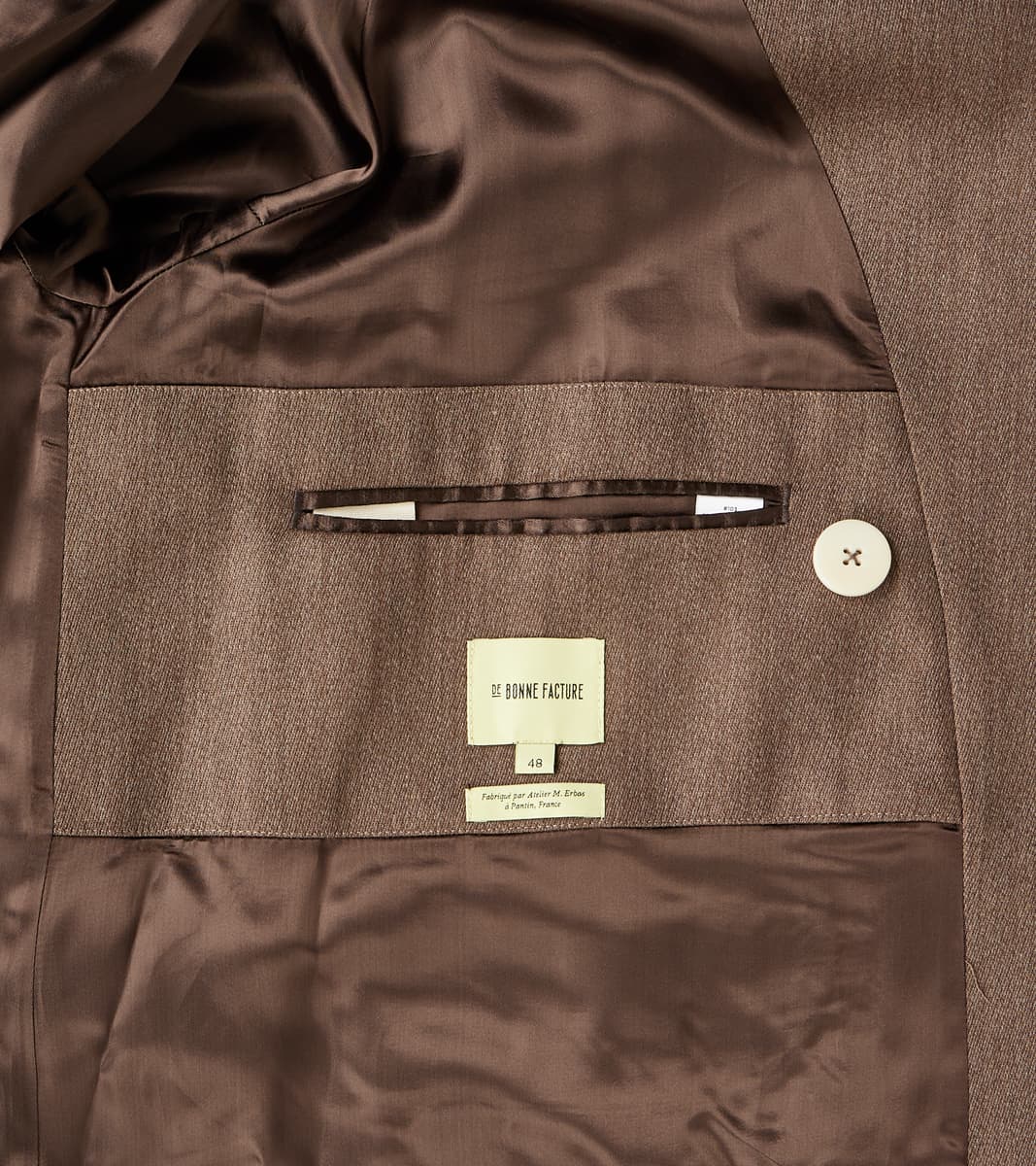 De Bonne Facture English Wool & Cotton Covert Cloth Grandad Trench
