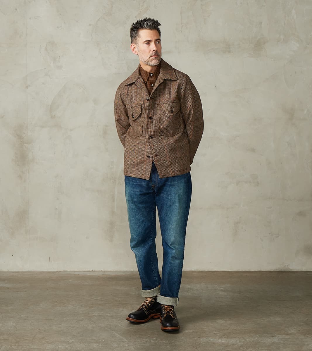Skyline Overshirt - Lovat® Tweed Twill -  Birmingham Brown Check