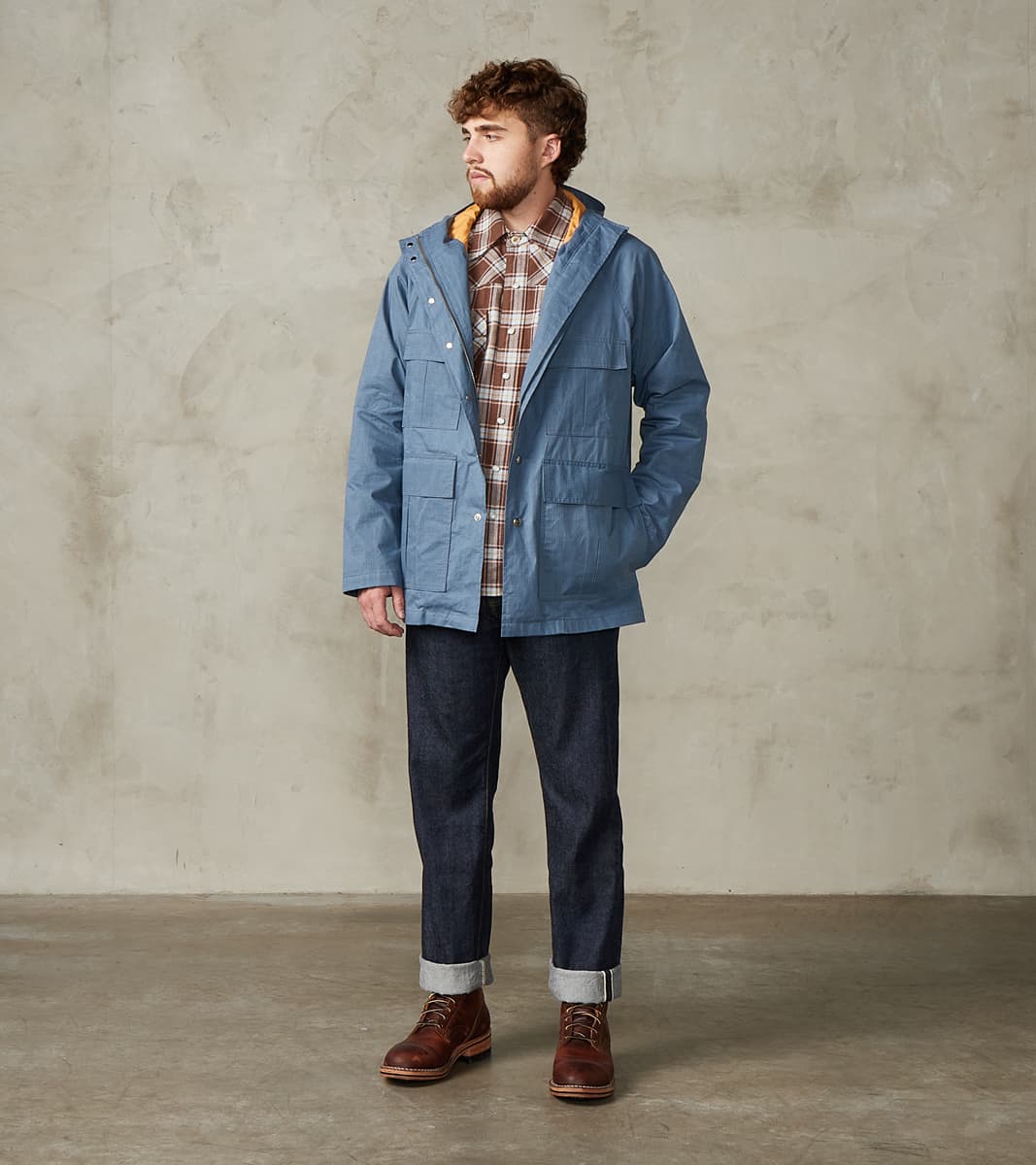 Heavy Duty Raincoat - H.Stevensons® Dry Waxed Ripstop - Faded Blue